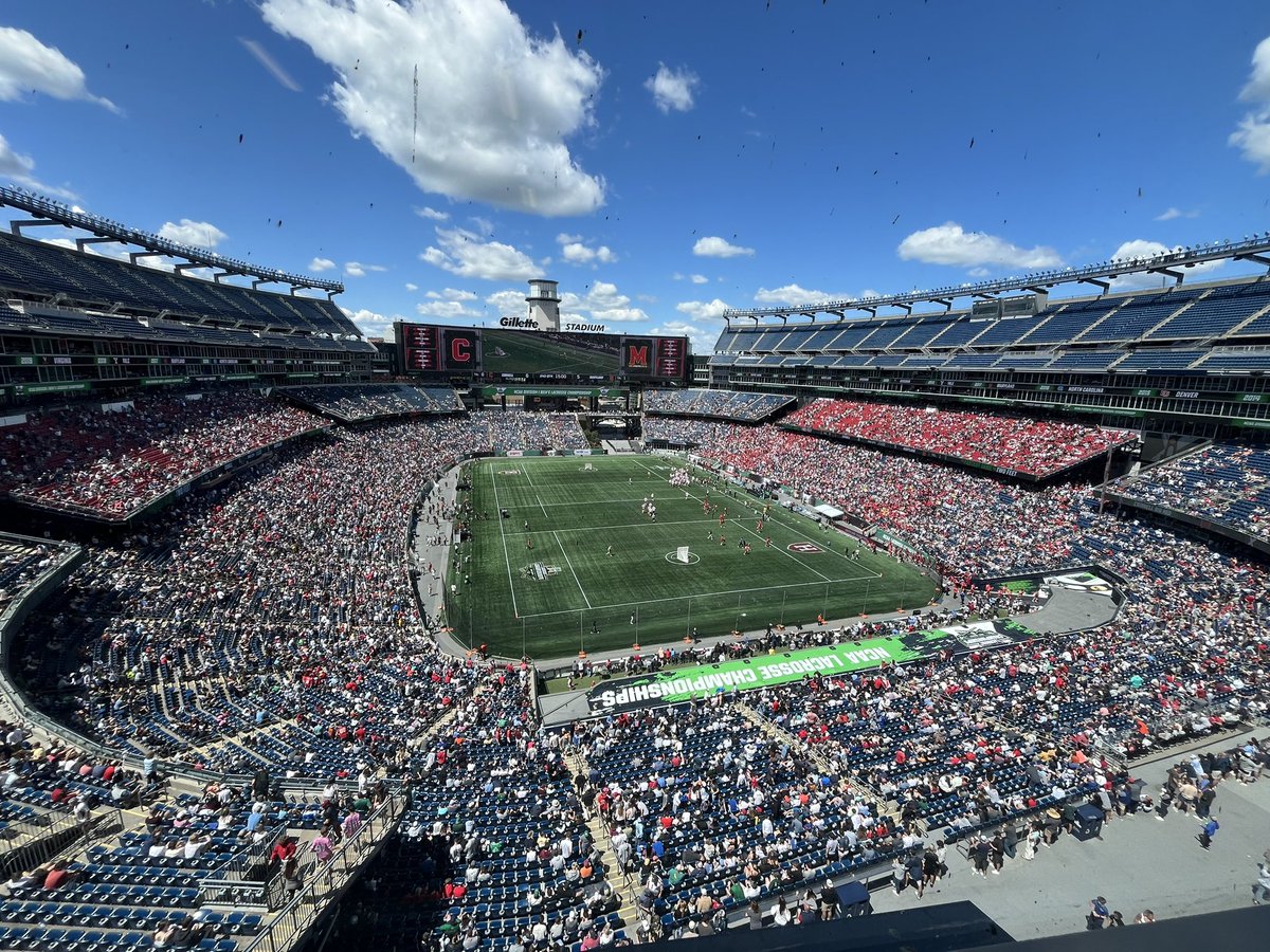 Kevin J. Stone (@kstone06) on Twitter photo Fantastic half of lacrosse on an absolutely perfect day for it.
Cornell leads 6-5 at the break.
<a href="/NCAALAX/">NCAA Lacrosse</a> <a href="/CornellLacrosse/">Big Red Lacrosse</a> <a href="/TerpsMLax/">Maryland Men's Lacrosse</a> <a href="/bostonlaxnet/">BostonLax</a> <a href="/GilletteStadium/">Gillette Stadium</a> #NCAAMLAX Fantastic half of lacrosse on an absolutely perfect day for it.
Cornell leads 6-5 at the break.
<a href="/NCAALAX/">NCAA Lacrosse</a> <a href="/CornellLacrosse/">Big Red Lacrosse</a> <a href="/TerpsMLax/">Maryland Men's Lacrosse</a> <a href="/bostonlaxnet/">BostonLax</a> <a href="/GilletteStadium/">Gillette Stadium</a> #NCAAMLAX
