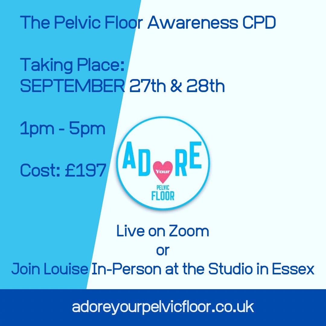This training is geared to fitness and health professionals 
Booking Link &amp; Details: adoreyourpelvicfloor.co.uk/events/the-pel…

#pelvicfloor #CPD