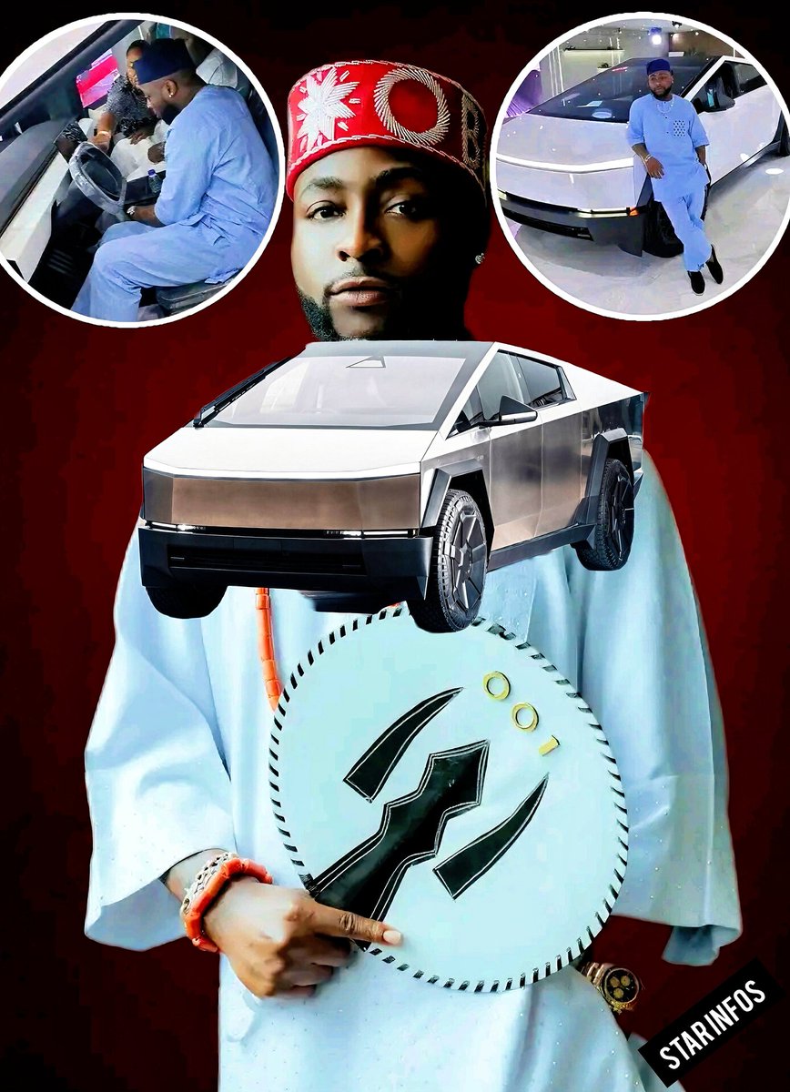 infos45353's tweet photo. Davido vient de récupérer un autre Tesla Cybertruck tout neuf personnalisé d'une valeur de plus de 300 millions après son arrivée d'Abuja 🎉

L'argent ne passe pas l'eau https://t.co/wbTY0JSNcS