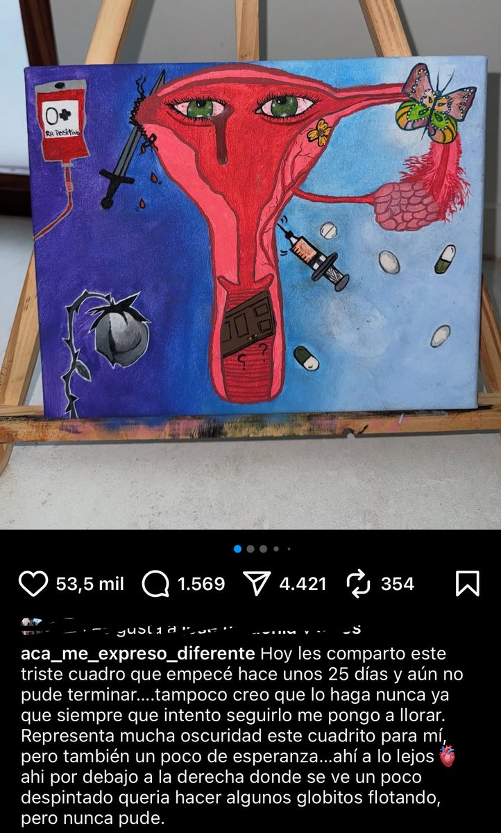 el cuadro que pintó maria becerra y LA DESCRIPCIÓN!!!! estoy roto😭