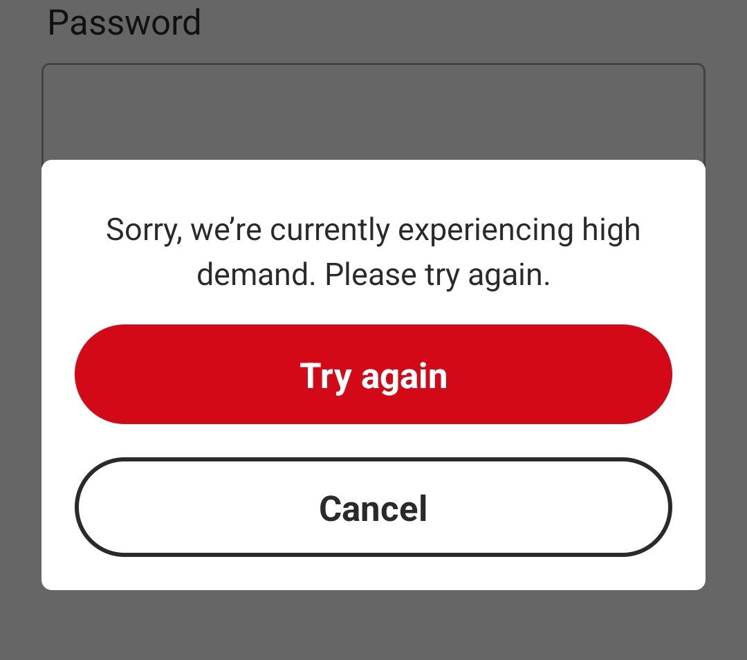 Hello there <a href="/RoyalMailHelp/">Online customer service</a> you've been "experiencing high demand" for a few days now!? I guess your app is actually knackered? Why can't you just tell the truth in your error messages? 🙄