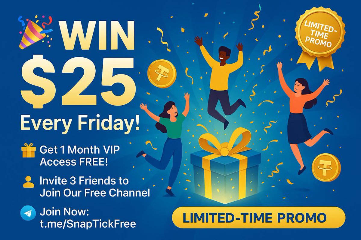 snaptick_nyse's tweet photo. 🎉 $25 Giveaway Every Friday! 🎉
💰 Want VIP access and free cash? Here’s your chance:

✅ Join our FREE SNAPTICK channel
✅ Bring 3 friends with you
✅ Get 1 Month VIP Access FREE
🎯 Plus enter to WIN $25 USDT every Friday!

👥 More friends = More chances
🔥 Real signals. Real profits. Real rewards.

📲 Join now: @SnapTickVIPBot

#Giveaway #SnaptickTrading #FreeSignals #USDT #OptionsTrading