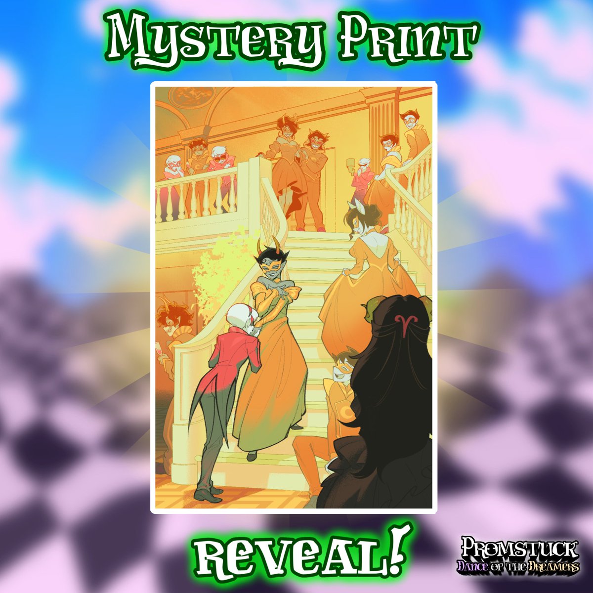 promstuck2025's tweet image. THE WAIT IS OVER! @kimquatz 's mystery print is finally revealed, of a GORGEOUS ball scene featuring many beloved characters and pairings! Now that ALL of the Promstuck merch is out, there's no need to hold back! Your cart is CALLING!
==> promstuck2025.bigcartel.com
#homestuck