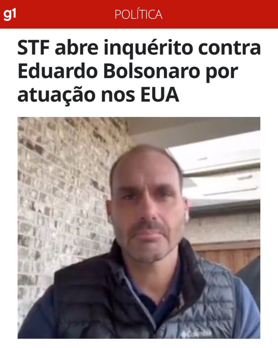 🚨 STF ABRE INQUÉRITO CONTRA EDUARDO BOLSONARO

O presidente do STF, Luís Roberto Barroso, determinou a abertura de um inquérito contra Eduardo Bolsonaro por tentar fazer que os EUA instaurem sanções contra o Brasil.

O inquérito será relatado pelo ministro Alexandre de Moraes