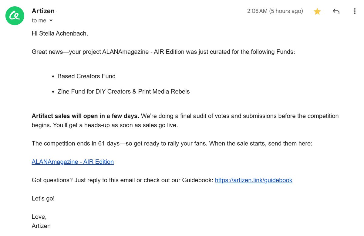 alana_xyz's tweet photo. THANK YOU❣️

✨Over 450 projects submitted.  
✨Over 40,000 people cast over 2 million votes.  
✨And out of the 30 funds on @artizen ALANAmagazine - AIR Edition was curated for 2 funds!

Thank you for all your support, we couldn’t have done it without you❣️ https://t.co/8pF5d0nzKc