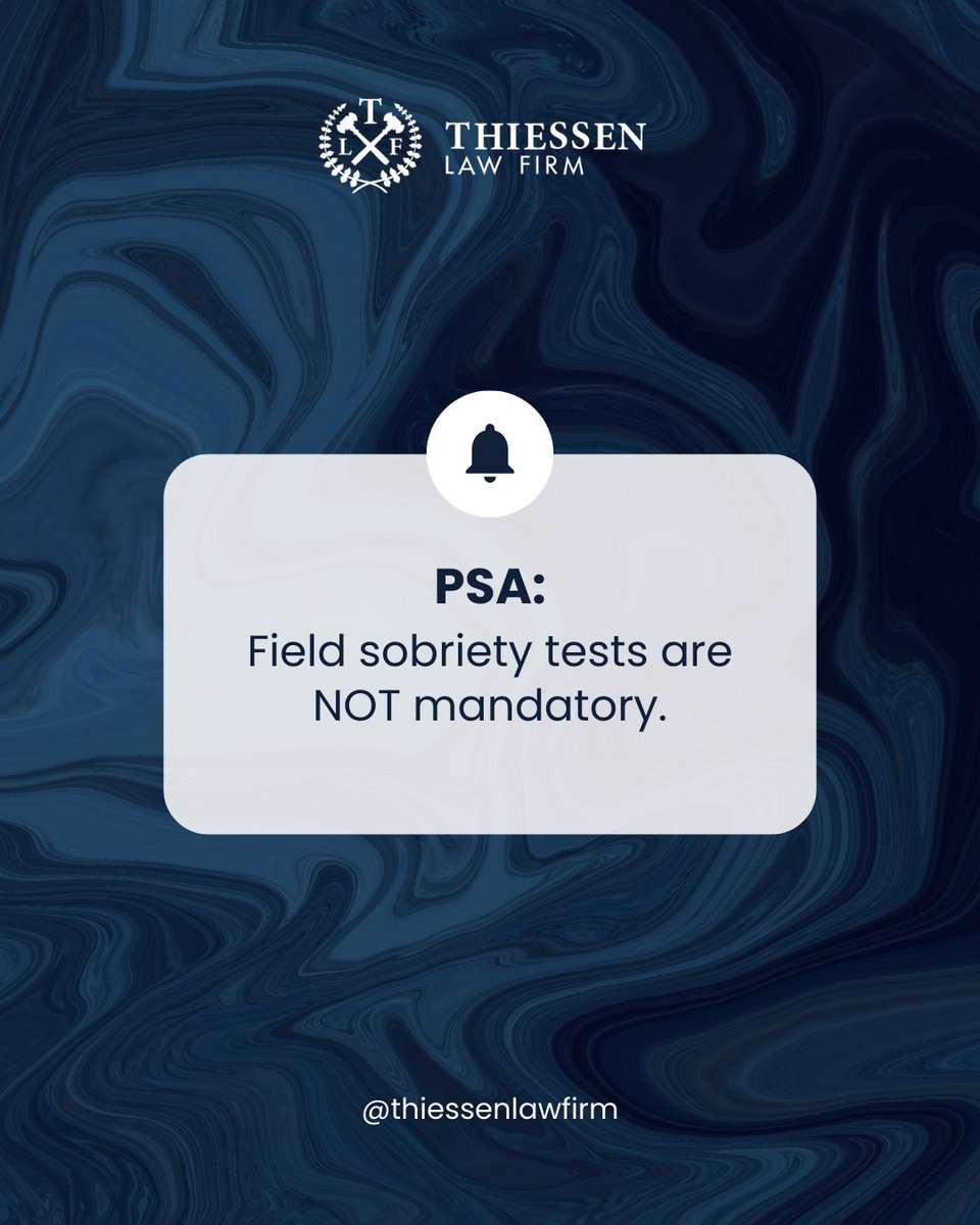 Did You Know? Field Sobriety Tests Are NOT Mandatory 🚨🚗

You can legally refuse a field sobriety test in Texas, and honestly, you probably should. These tests are literally designed for you to fail…and to entertain the cop.

Know your rights. 📞 713.864.9000
