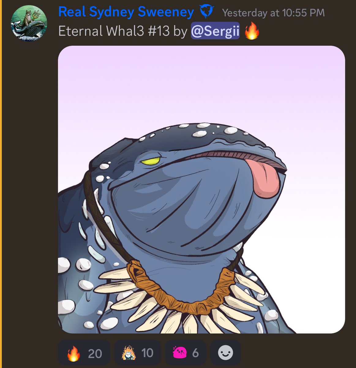 Sergii.hl (@jimihendrixgin) on Twitter photo Burned my whale on Solana yesterday
Received:
- eternal access in <a href="/SaveTheWhal3s/">SaveTheWhal3s 🐋</a>
- 8x giveaway entries (the giveaways are goated iykyk)
- beautiful-looking new role
Bonus: it was the last thing keeping me tied to Solana and now I’m finally free
Current whale floor: 12.4 SOL Burned my whale on Solana yesterday
Received:
- eternal access in <a href="/SaveTheWhal3s/">SaveTheWhal3s 🐋</a>
- 8x giveaway entries (the giveaways are goated iykyk)
- beautiful-looking new role
Bonus: it was the last thing keeping me tied to Solana and now I’m finally free
Current whale floor: 12.4 SOL