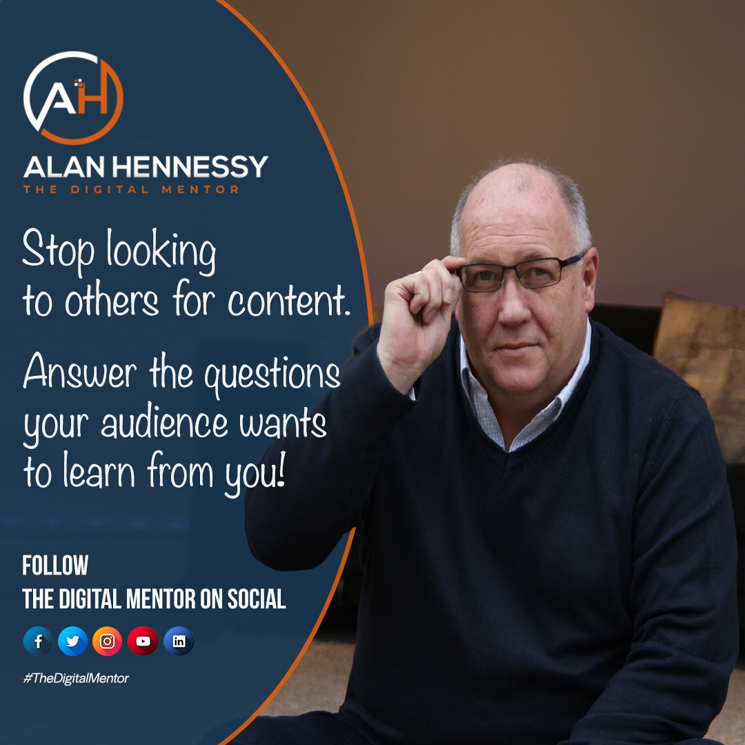Stop looking to others for content.
Answer the questions your audience wants to learn from you!

This is the best type of content you can post, it adds value and credibility. 
Be Interested to be Interesting.
#ContentMarketing #ContentStrategies