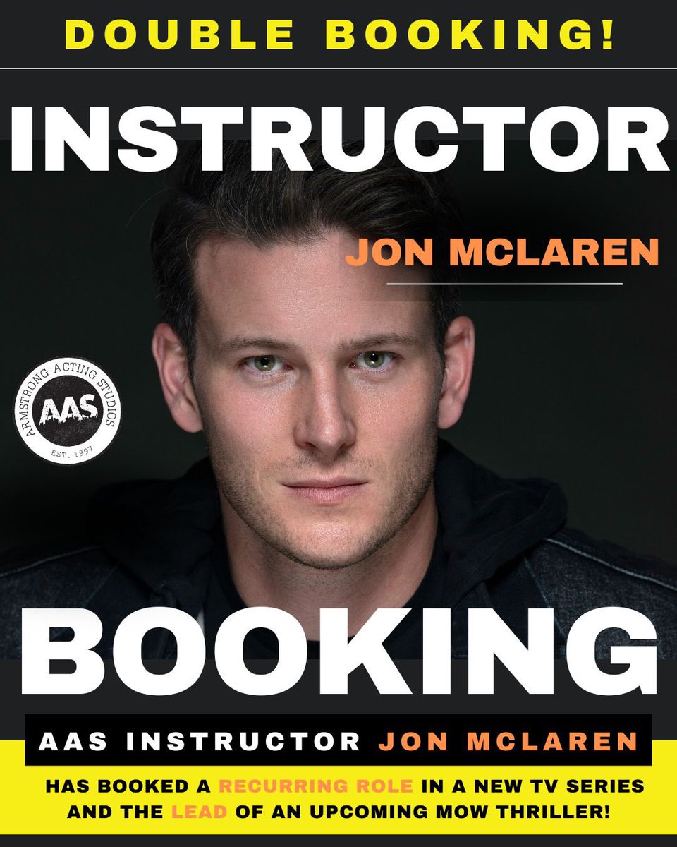 BOOKING NEWS! A huge congratulations to our amazing Resident Coach + Instructor Jon McLaren, who has booked not one, but two exciting roles! A recurring role in an upcoming TV series AND the lead in a new MOW thriller! 👏🎉👏🎉

Way to go Jon! #weareworkingactors
