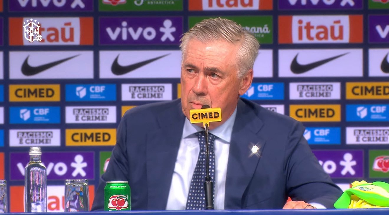 Carlo Ancelotti na convocação da Seleção — Foto: Reprodução