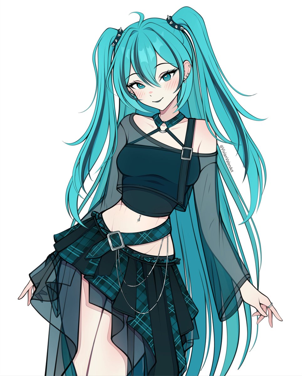 VivianValenArt's tweet photo. Goth miku 🖤 https://t.co/ses7bHq97g