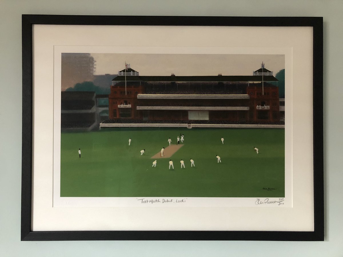 Rob Kelly (@ribs72) on Twitter photo Picked up my <a href="/jackrussellart/">Jack Russell MBE</a> print from the framer at the weekend and it looks superb. āTest Match Debut, Lordāsā 1988. Jack behind the stumps and the unmistakable figure of Syd Lawrence bowling from the pavilion end. Picked up my <a href="/jackrussellart/">Jack Russell MBE</a> print from the framer at the weekend and it looks superb. āTest Match Debut, Lordāsā 1988. Jack behind the stumps and the unmistakable figure of Syd Lawrence bowling from the pavilion end.
