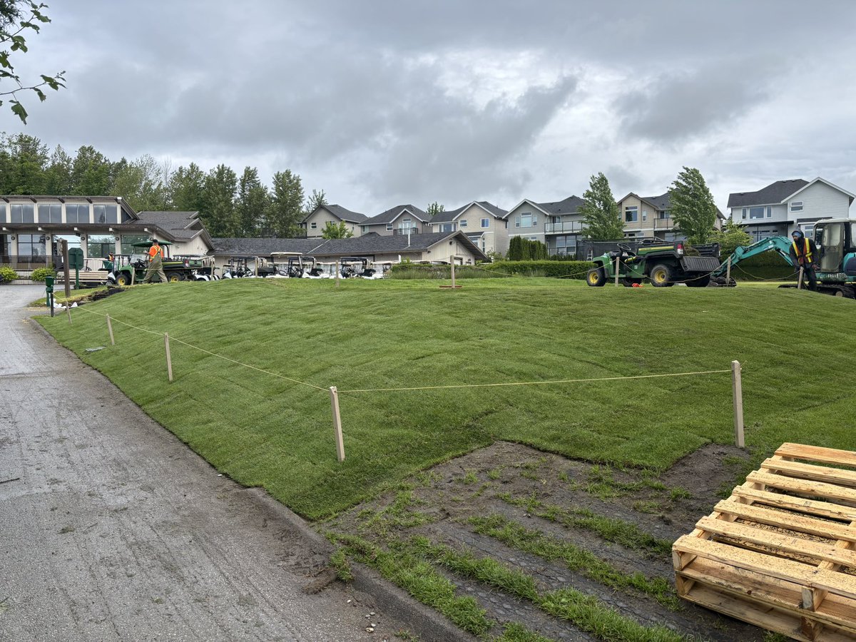 The crew knocked off a small sod job and another project is off the list for this year.