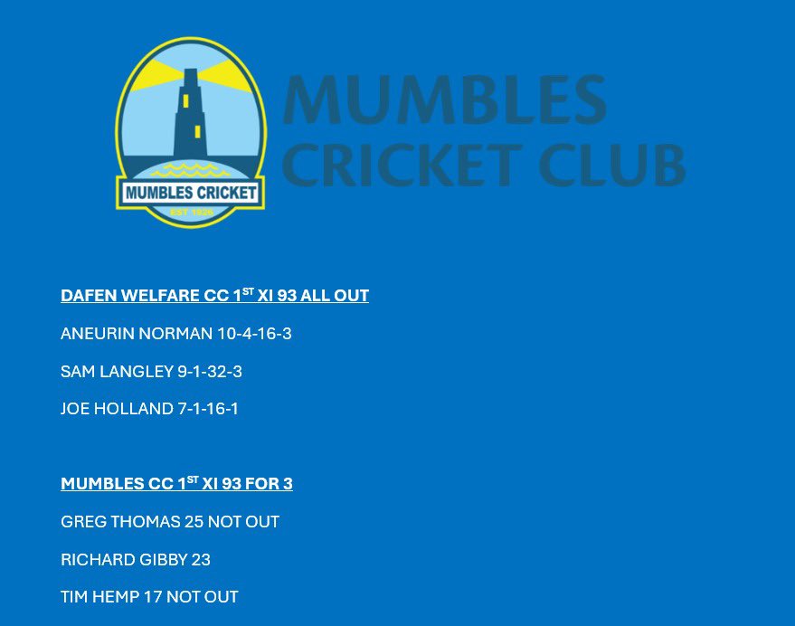Mumbles Cricket Club tweet media