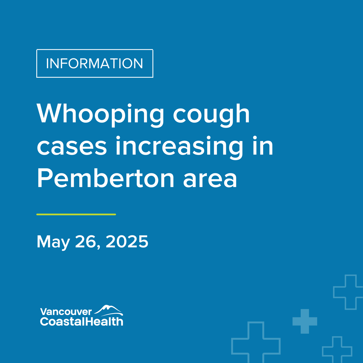 VCHhealthcare's tweet photo. Rise in whooping cough (pertussis) cases in #Pemberton. 
Free vaccines available for: 
✅Kids behind on shots 
✅Pregnant people 
✅Parents/household contacts of babies <1 year of age 
✅Adults unsure of vax status 
Info: https://t.co/UxqjIFEu2y https://t.co/phNc7g7m9L