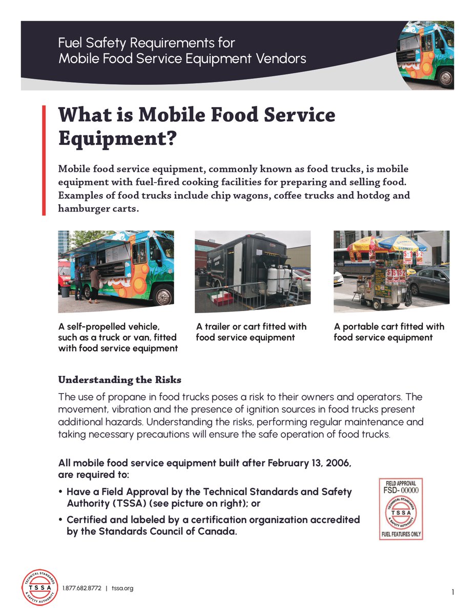 Want to operate a food truck - mobile food service equipment (MFSE) - to share your culinary creations and gourmet flavours with Ontario’s festival-goers? 

If so, proper and safe installation, maintenance, and operation of your fuel-burning equipment is paramount to avoid risks