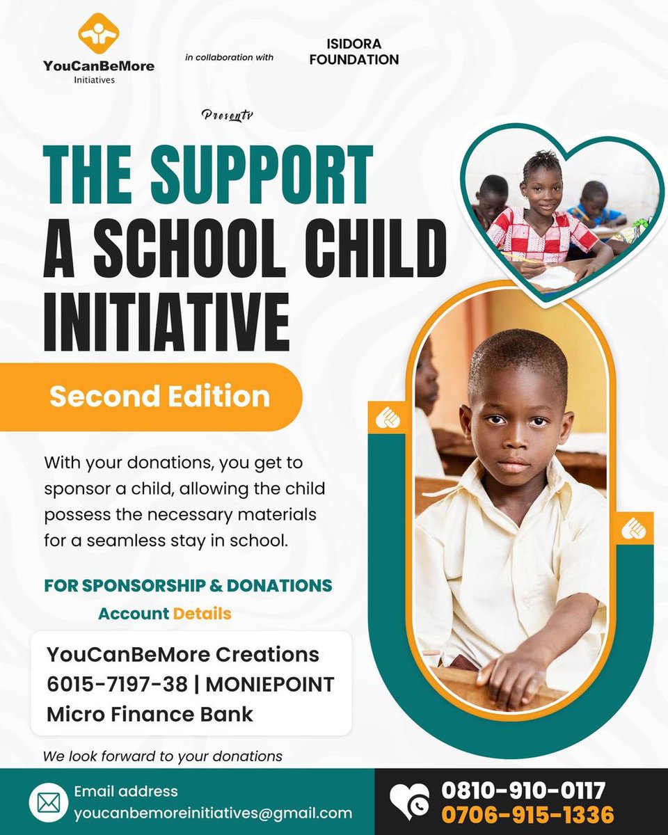 Your generous donations and sponsorship directly equips a child with the resources they need for a successful academic journey. Every donation helps us provide vital school materials and gives a school child the chance to thrive.
Be a part of change.