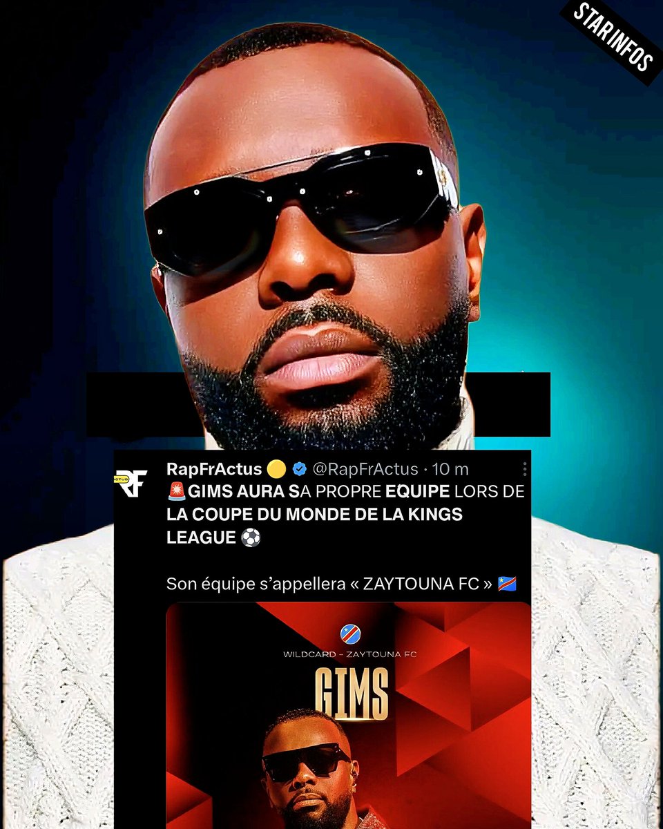 infos45353's tweet photo. 🚨BOOM C'EST NOUVEAU 😳❗VU SUR LE NET TWITTER 👉🏿 𝗚𝗜𝗠𝗦 𝗔𝗨𝗥𝗔 𝗦A PROPRE 𝗘́𝗤𝗨𝗜𝗣𝗘 LORS DE 𝗟𝗔 𝗖𝗢𝗨𝗣𝗘 𝗗𝗨 𝗠𝗢𝗡𝗗𝗘 𝗗𝗘 𝗟𝗔 𝗞𝗜𝗡𝗚𝗦 𝗟𝗘𝗔𝗚𝗨𝗘 ⚽️

Son équipe s’appellera « ZAYTOUNA FC » 🇨🇩

LE SAVAIS -TU 👆🏿

#gims #STar_infos #CongoRDC ✍🏿✍🏿😳😳 https://t.co/AdBHfKft9N