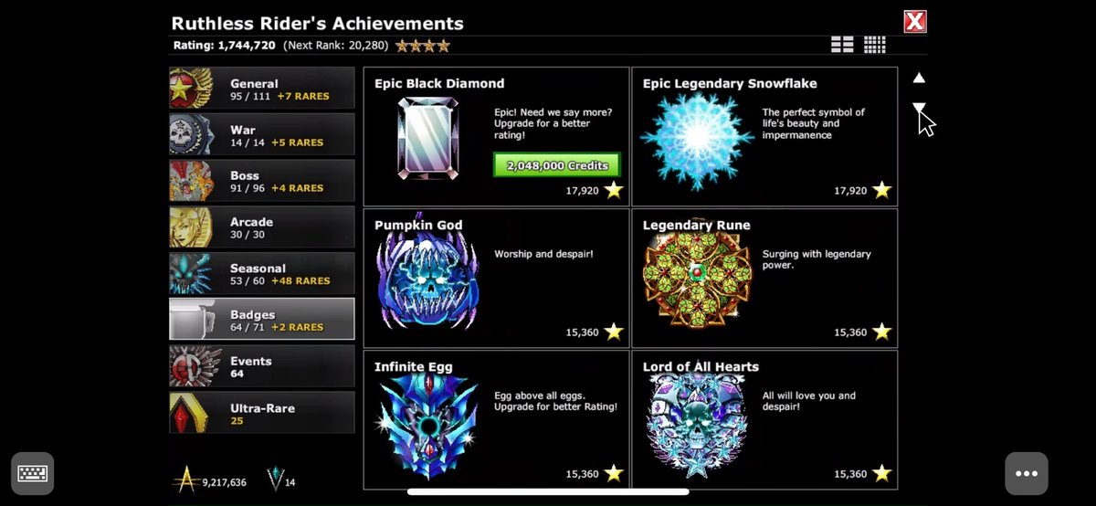 #edcodes anyone able to work out how much credits it will cost me to upgrade everything left to max?