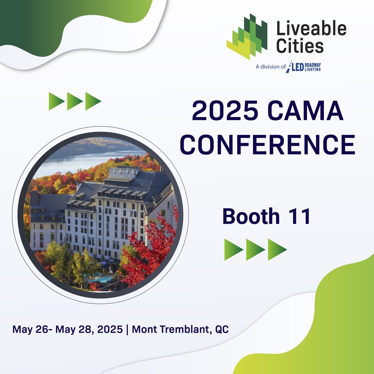 We’re at the 2025 CAMA Conference in Quebec City! 🇨🇦
Come see us at Booth 11 to learn how Liveable Cities is helping build smarter, more sustainable communities. 🏙️🌱

We’ll be here until May 28!
📍 Details: camacam.ca/conference
#CAMA2025 #LiveableCities #SmartCommunities