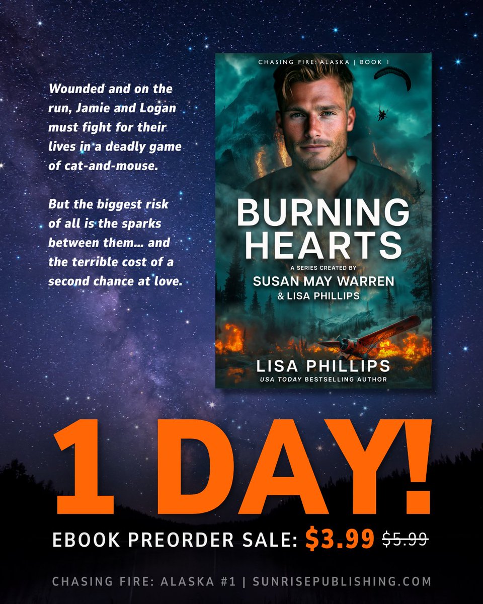 BURNING HEARTS by Lisa Phillips (Chasing Fire: Alaska 1) heads to Kindle Unlimited TOMORROW! ⁠
⁠
❤️ Reunion romance⁠
💰 Billionaire hero⁠
👯 Twin twist⁠
👩‍🦳 Woman in danger⁠
🎭 Undercover mission⁠
⁠
Preorder the ebook for 3.99 (retail 5.99)⁠
👉️ amazon.com/dp/B0DVSYN5QK