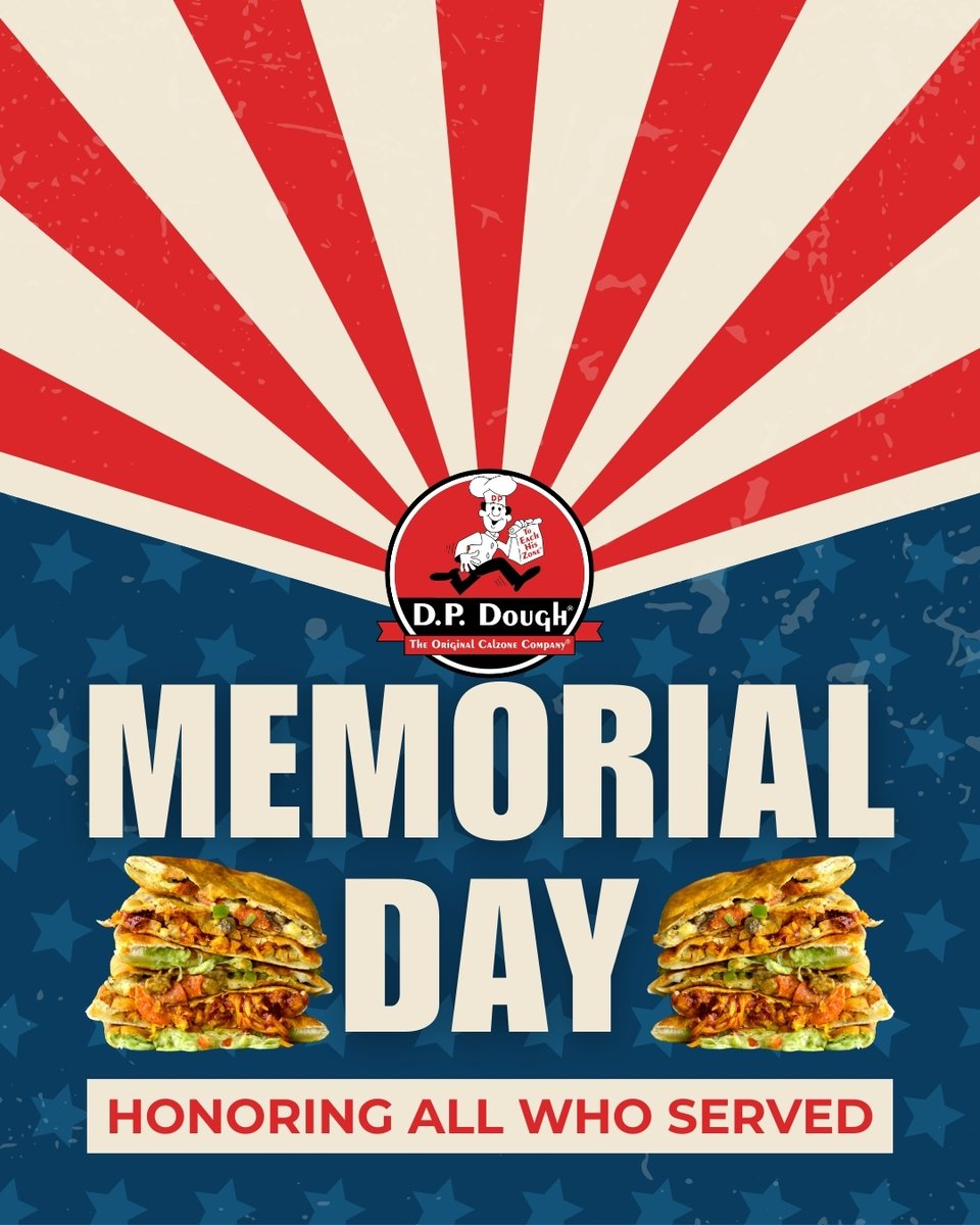Today, we honor the brave. This Memorial Day, we remember and give thanks to those who made the ultimate sacrifice in service to our country.

From all of us at D.P. Dough—thank you.