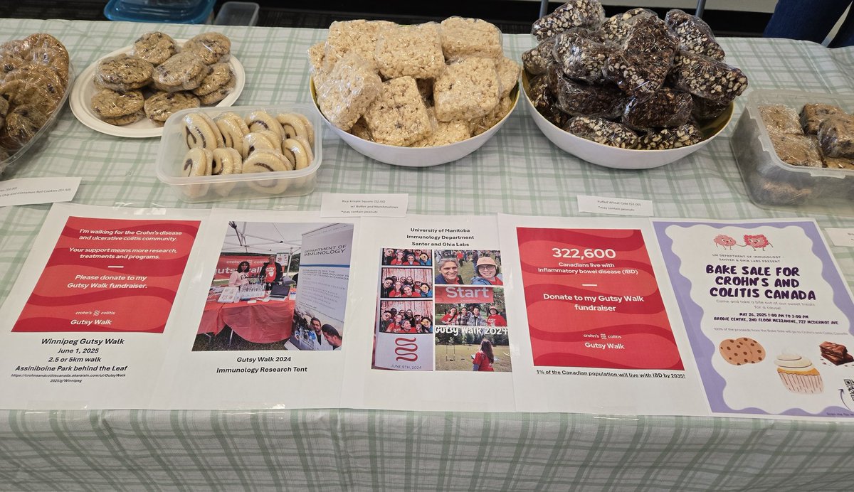 Dr. Deanna Santer (@drdeannasanter) on Twitter photo Today only! We are raising money for <a href="/getgutsycanada/">Crohn's and Colitis Canada</a> for our Gutsy Walk team! Amazing team effort by #SanterLab & <a href="/JEGhia/">Jean-Eric Ghia</a>'s lab so thanks all for baking all these wonderful treats πͺπ§π₯§ Great sales already π€π°π Today only! We are raising money for <a href="/getgutsycanada/">Crohn's and Colitis Canada</a> for our Gutsy Walk team! Amazing team effort by #SanterLab & <a href="/JEGhia/">Jean-Eric Ghia</a>'s lab so thanks all for baking all these wonderful treats πͺπ§π₯§ Great sales already π€π°π