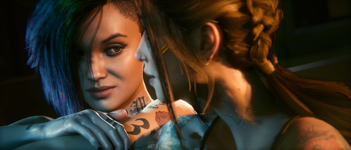 VickY___221B's tweet image. V &amp;amp; Judy.

#Cyberpunk2077 #judy #FramedSC
