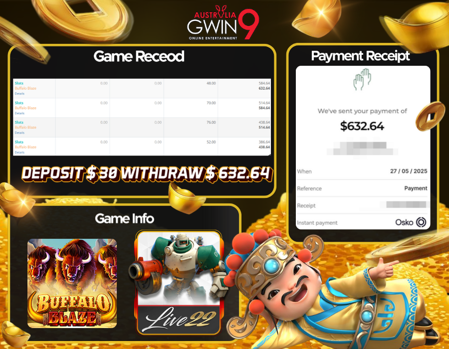 VIPGwin9_AUD's tweet photo. 🇦🇺Gwin9aus Player Withdrawal Record🇦🇺

🌟Platform : Live22
🎰Game : Buffalo Blaze
💥Deposit : $30
🥳Withdraw : $632.64

Still Looking For Fun ? Here Have A Best Choice For You.🥰
Try This Game And You Could Be The Next
Winner!😍

♥️Website: https://t.co/AkosbsOvLQ https://t.co/MVQehiTf8V