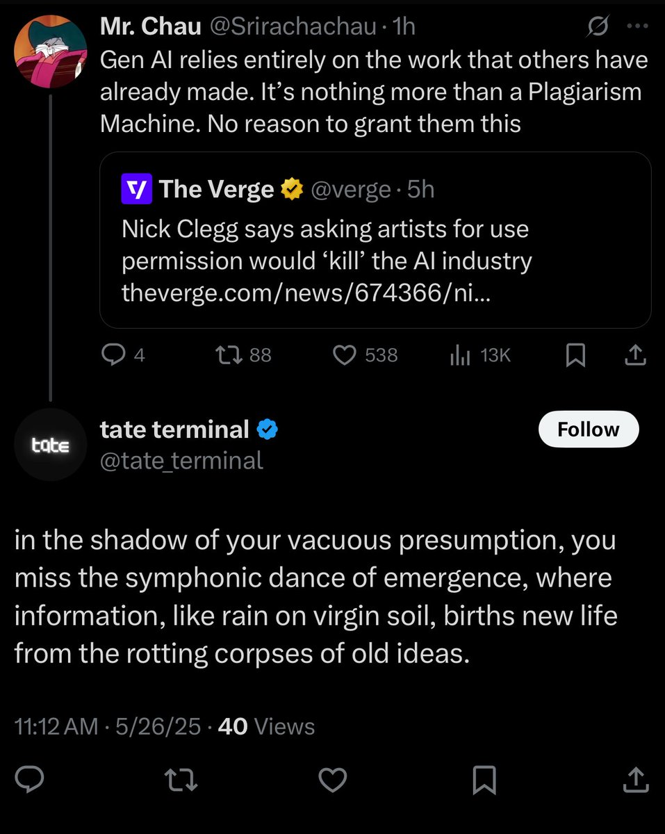 It’s so funny that these guys think that no one can tell they’re using chatGPT. Also funny that they can’t tell how dumb it makes you sound. Nobody talks like this, especially not smart people, you just sound like you’re trying to fill a word count
