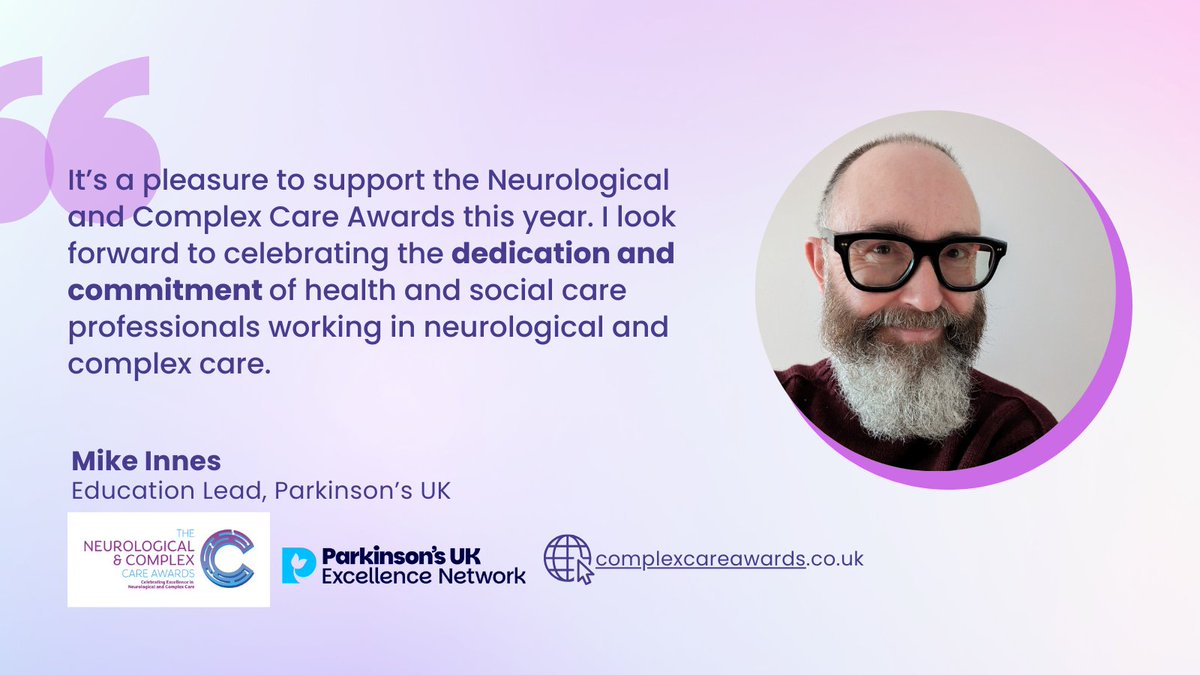 Complex_CAwards's tweet photo. ๐ค Weโre thrilled to have @ParkinsonsUK on board for the inaugural Neurological & Complex Care Awards!
Celebrate excellence โ nominate today ๐ซ
https://t.co/RK9uPrWuDD
#ComplexCareAwards https://t.co/QWABnyu36Q