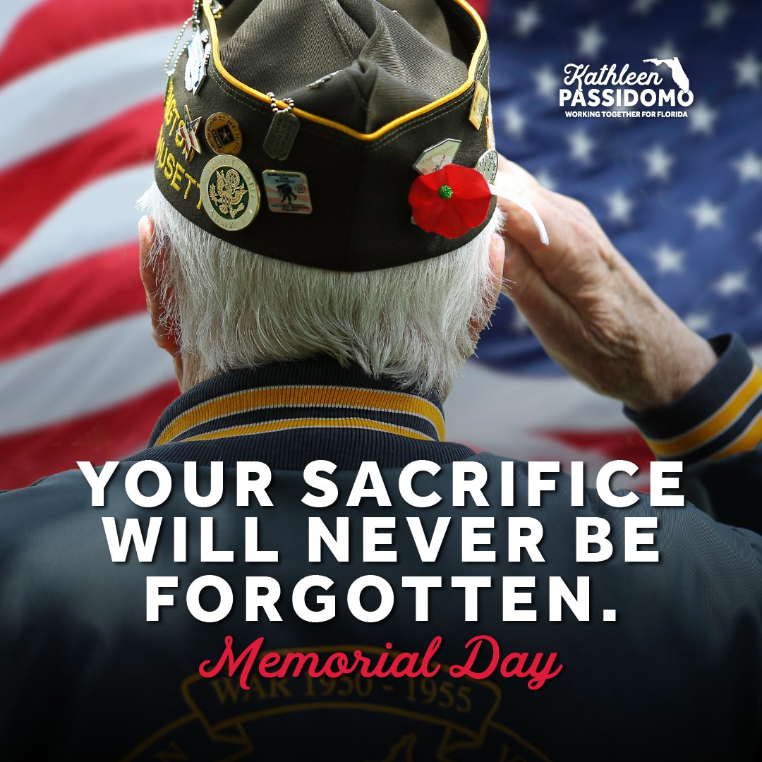This Memorial Day, I pause to reflect on its meaning and honor the men and women who made the ultimate sacrifice in service to our great nation. Your courage is unquestioned, and your sacrifice will never be forgotten. #MemorialDay