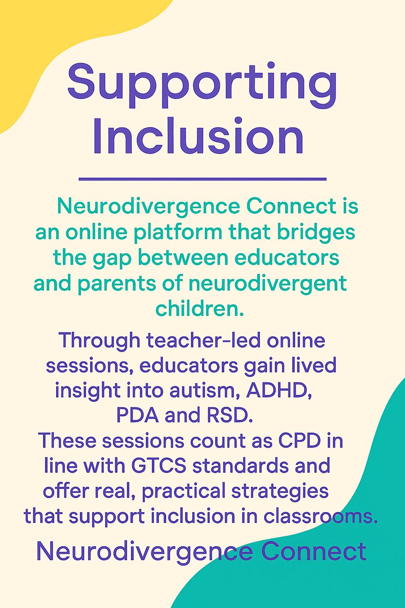 We are Neurodivergence Connect, a Scottish platform bringing together teachers and parents of neurodivergent children. 

Real voices. Real strategies. Real inclusion.