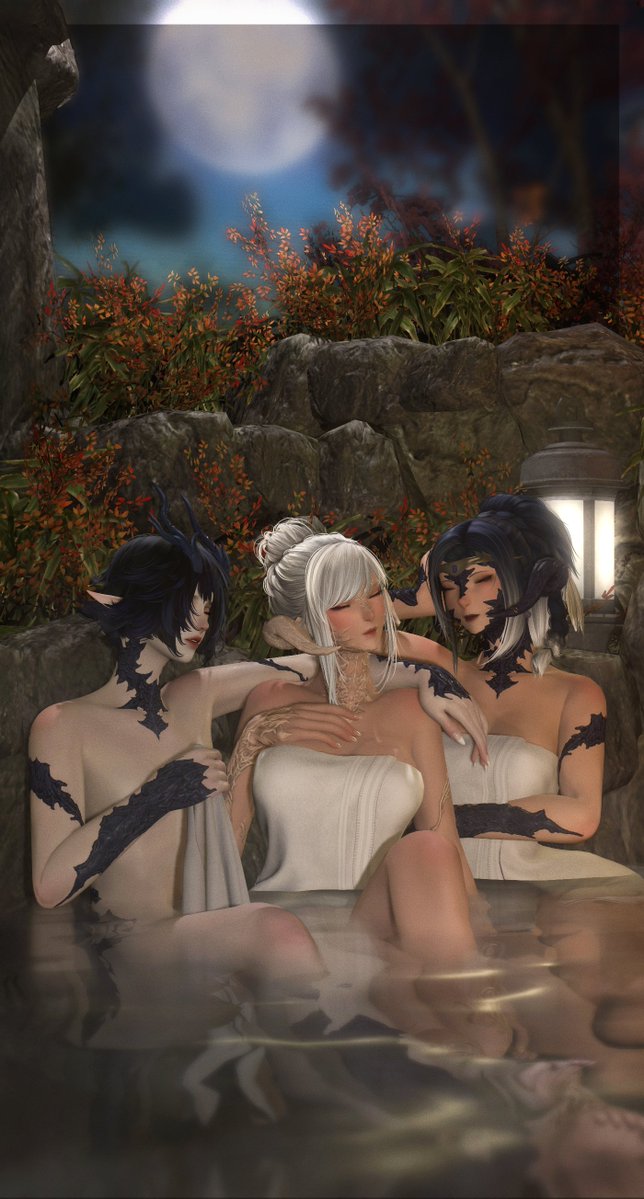comfy baths with some cuties! @Diacred_XIV <a href="/SteppeLizard/">Steppe Warrior</a>