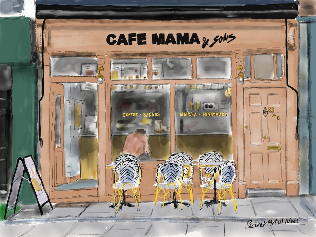 My pic of one of the numerous new eating places on Kentish Town Road. Cafe Mama &amp; Sons. Filipino- Japanese. Can’t wait to try it.