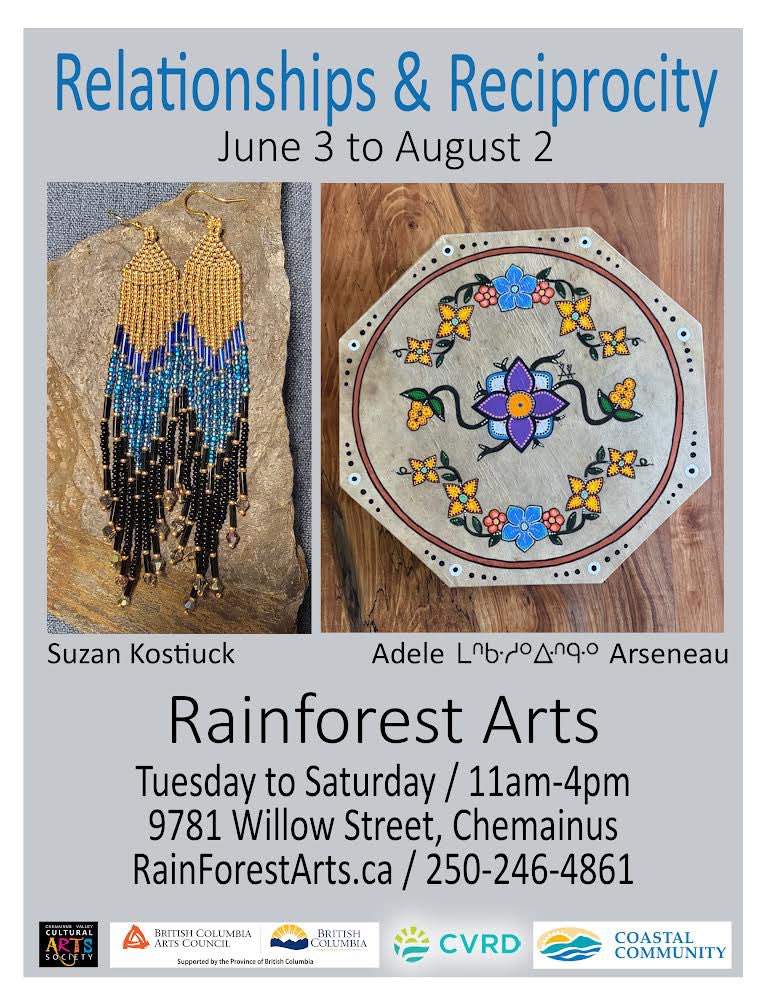 CaronMetis's tweet photo. New exhibit coming up. Suzan Kostiuk and I will be showing our art at a great gallery in Chemainus, Vancouver Island - Rainforest Arts! Check it out if youβre in the area.
#NativeArtists https://t.co/vcf6IIacRw