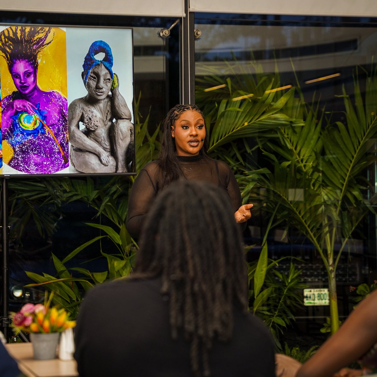 itsthehuddle's tweet photo. In May, multidisciplinary artist @TheFiyinKoko took The Huddle stage and shared some thoughtful gems. 

If you missed it, no worries, the full video will be on our YouTube soon. Subscribe via the link in our bio so you don’t miss it. 
#creativetalk #itsthehuddle https://t.co/HwlBrJgrpu