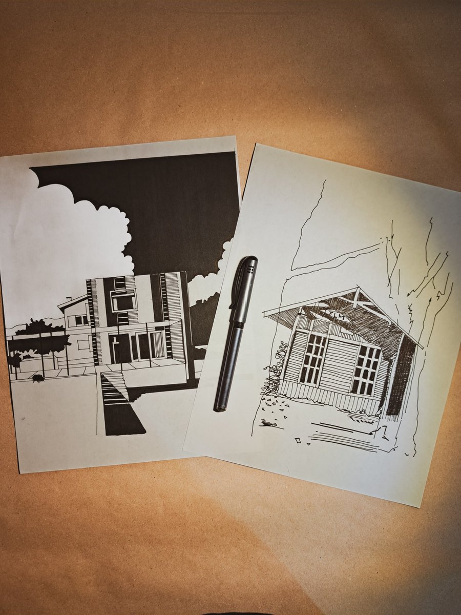 En arquitectura, la #bitácora es más que un cuaderno: es un espacio íntimo donde la idea se vuelve trazo, donde lo intangible empieza a tomar forma. 

Bitácoras: <a href="/FridaAbreu1/">Frida Abreu</a>

Técnica: Pluma tinta / fuente, mano alzada, con diferentes grosores de línea.
#arquitectura #sketch #art