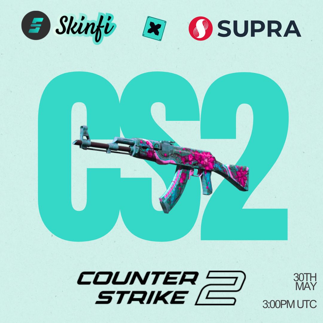 🎮 SkinFi x Supra Ecosystem Challenge is here 🎮
Mark your calendars: 30th May at 3 PM UTC 🗓️

🎯 CALLING ALL PROJECTS IN THE SUPRA ECOSYSTEM! 

Compete for a $2,000 prize pool in USDT, CS2 skins, and exclusive merch!

🏆 Prizes:
🥇 1st Place – $1,000
🥈 2nd Place – $500
🥉 3rd