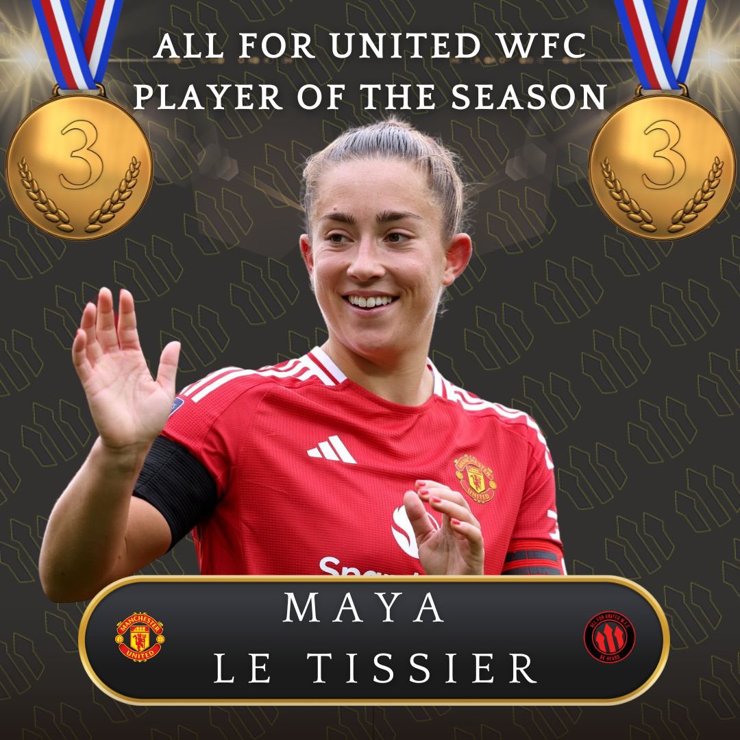 AFU WFC Player Of The Season

In third place🥉

With 13.2% of the vote it’s our captain who stood up and proved why she was the worthy choice this season.

Maya Le Tissier👏👏

#MUWomen