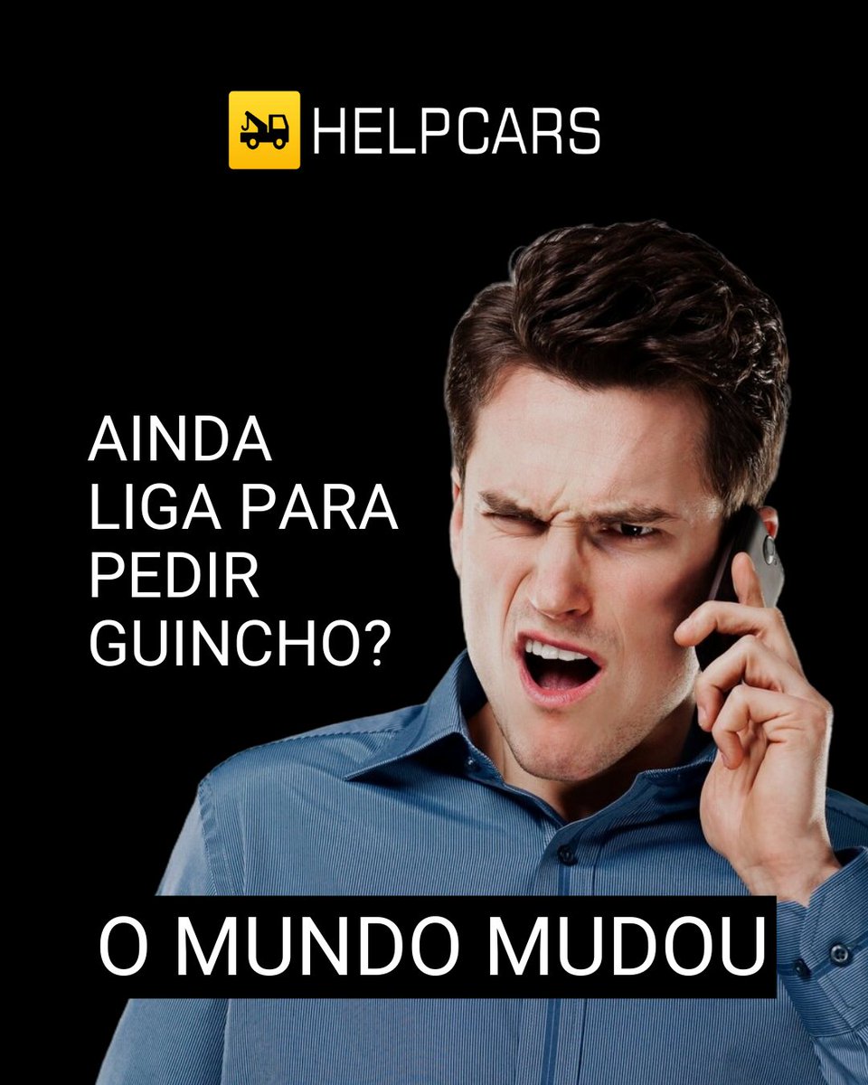 HelpCars_app's tweet photo. “Alô, é do guincho?”
Isso ficou no passado. 
Na HelpCars, você vê no mapa quem vem te ajudar. O mundo mudou e o socorro também. 

#HelpCars #OMundoMudou #NovaEraDoGuincho #FuturoDoSocorro https://t.co/MHt5qVjze1