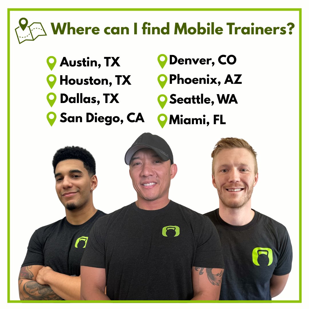 mobile_trainers's tweet photo. From the East Coast to the West Coast, we've got you covered! Mobile Trainers operates in 8 different cities in the lower 48 🤓☝️

Don't see your city? Send us a DM and let us know where you'd like to spot us next! 🗺️ https://t.co/9g7y1ooBQH