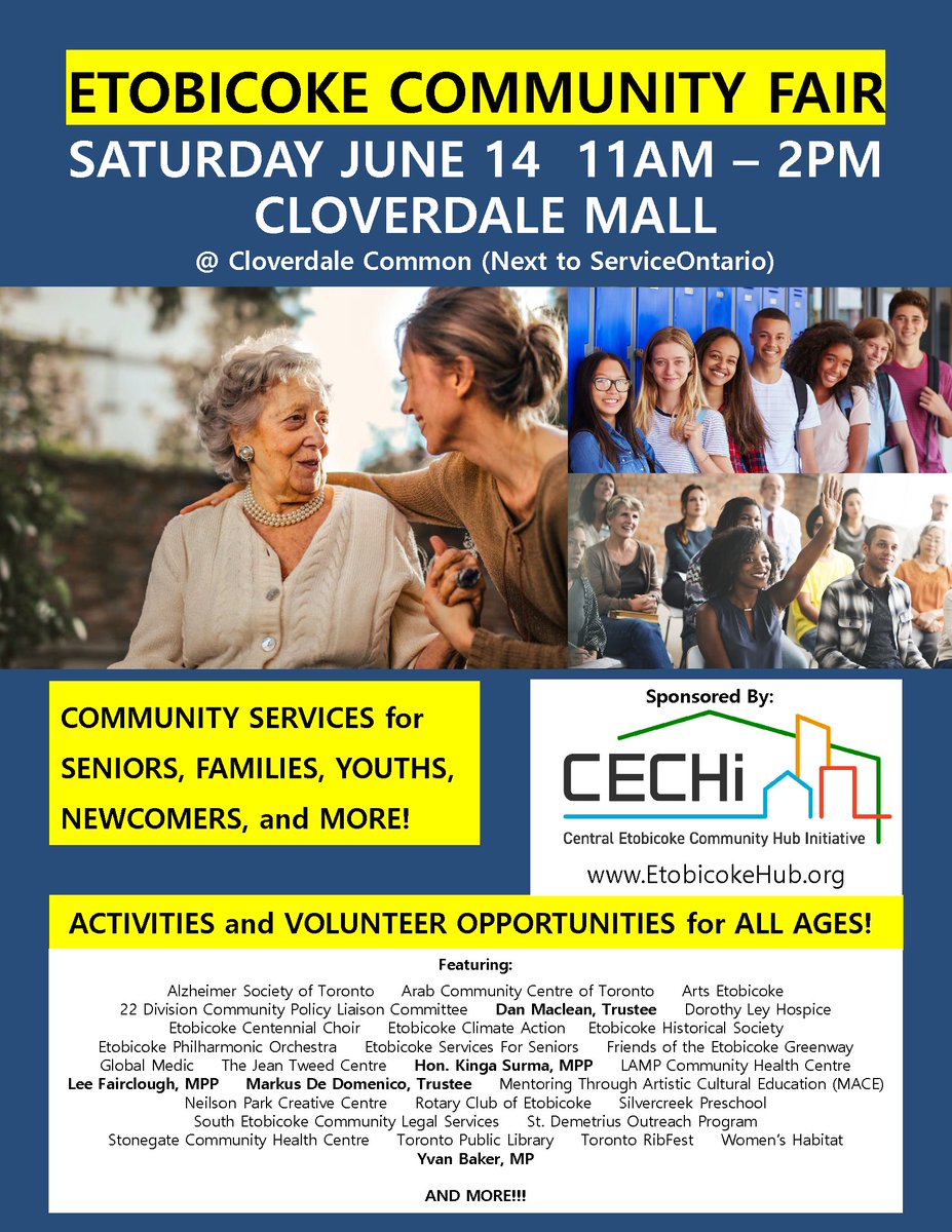 less than three weeks until the <a href="/EtobicokeHub/">Central Etobicoke Community Hub Initiative</a> Community Fair at Cloverdale Mall; see you there!