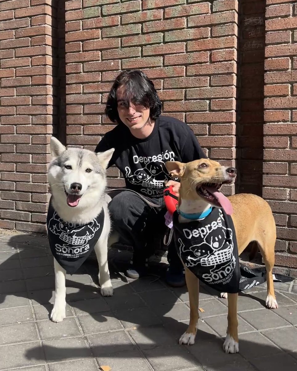 nuevo merch para perros y humanos 🐶🖤👦🏻 
todo lo recaudado irá para la fundación salvando peludos 🫂

todo para celebrar que el viernes La Balada de los Perros, intro del disco, sale por fin!

depresionsonora.com
