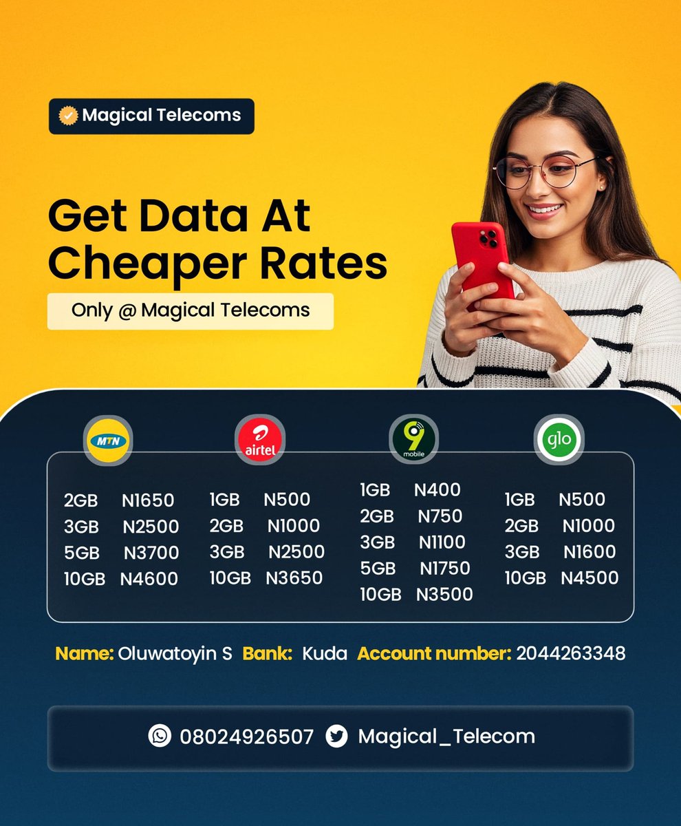 Jokes apart , I need patronage 🥺. Please buy your data plan from me at an affordable price, I'll give discount too🥺🙏🏾. 
Please help me repost, I don humble 😭.
#iyaloja