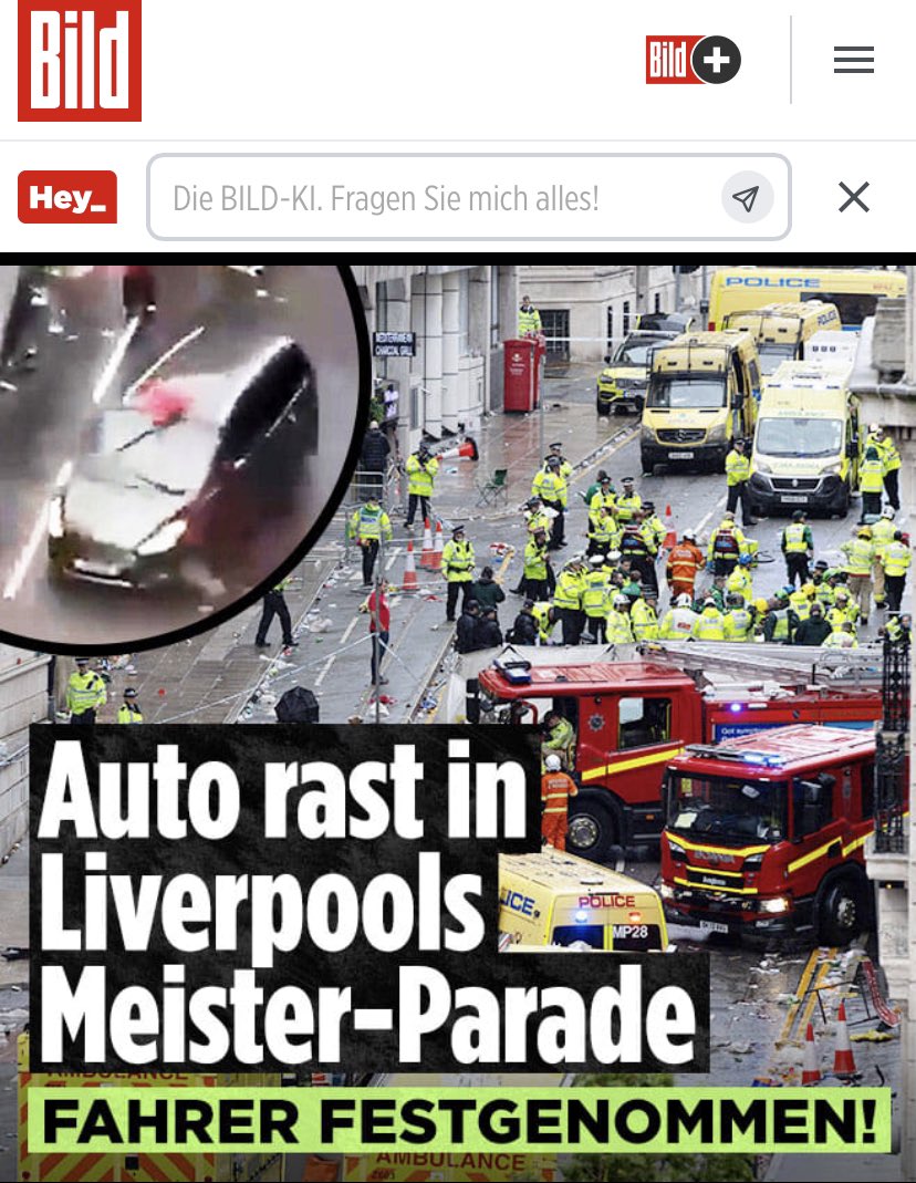 Es war ein Geisteskranker, der mit seinem Auto dort reinfuhr. Autos fahren übrigens nicht alleine. #Liverpool