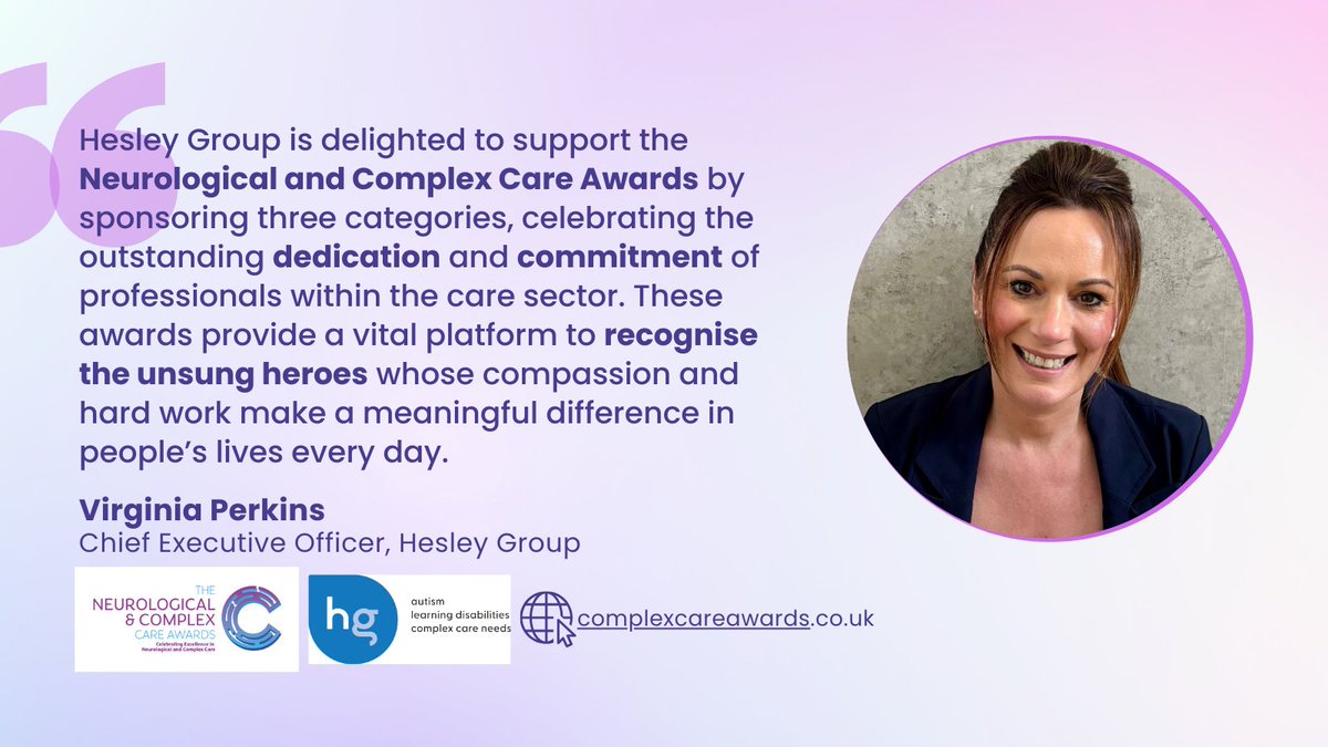 Neurological & Complex Care Awards (@complex_cawards) on Twitter photo ๐ Proudly supported by Hesley Group, the Neurological & Complex Care Awards shine a light on exceptional care ๐ <a href="/HesleyGroup/">Hesley Group</a>
Nominations close soon โ only 3 days left! โฐ
Nominate now ๐ bit.ly/4ggAK2N
#ComplexCareAwards ๐ Proudly supported by Hesley Group, the Neurological & Complex Care Awards shine a light on exceptional care ๐ <a href="/HesleyGroup/">Hesley Group</a>
Nominations close soon โ only 3 days left! โฐ
Nominate now ๐ bit.ly/4ggAK2N
#ComplexCareAwards