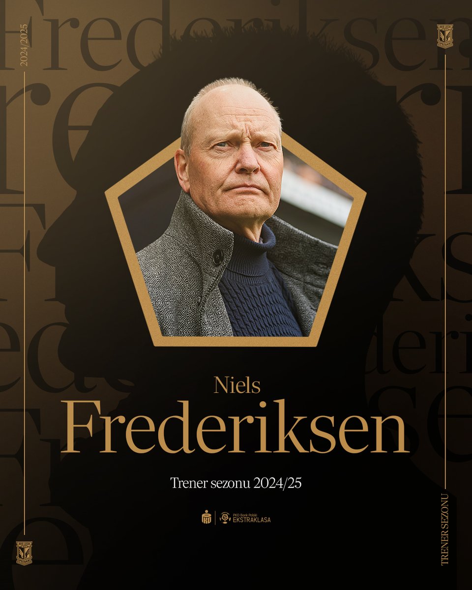 LechPoznan's tweet photo. Niels Frederiksen trenerem sezonu 2024/25 🇩🇰🥳
#GalaEkstraklasy https://t.co/Gi8CTJC2R4