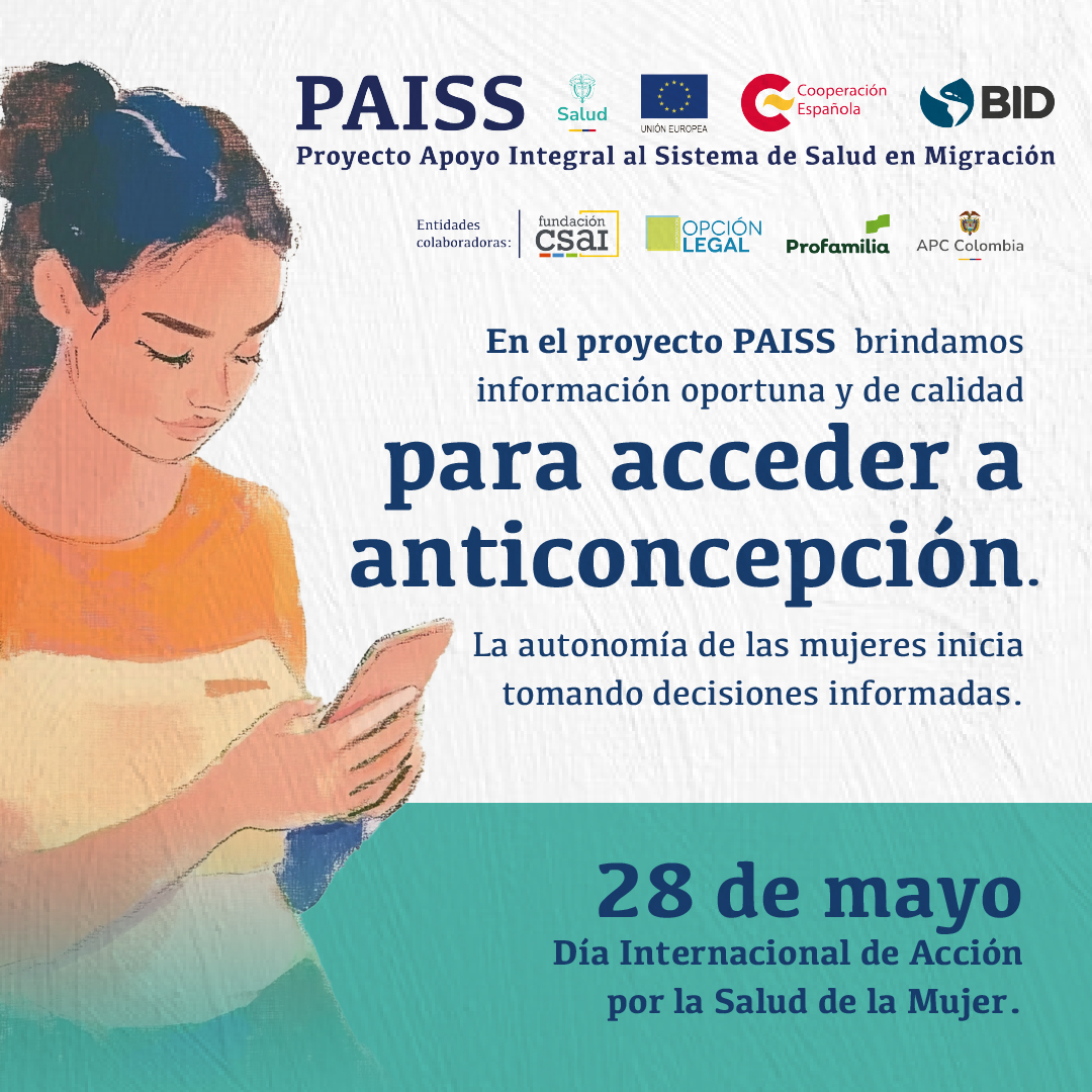 ¡El acceso a información sobre atención en salud ⚕️es un derecho!
En este #28M, desde #PAISSaludYMigración promovemos la toma de decisiones de manera informada y consciente.
#PAISSaludyMigración es un proyecto de <a href="/MinSaludCol/">MinSalud Colombia 🇨🇴</a>🤝en alianza con <a href="/UEenColombia/">Unión Europea en Colombia 🇪🇺</a> y <a href="/AECIDColombia/">AECID Colombia</a>.