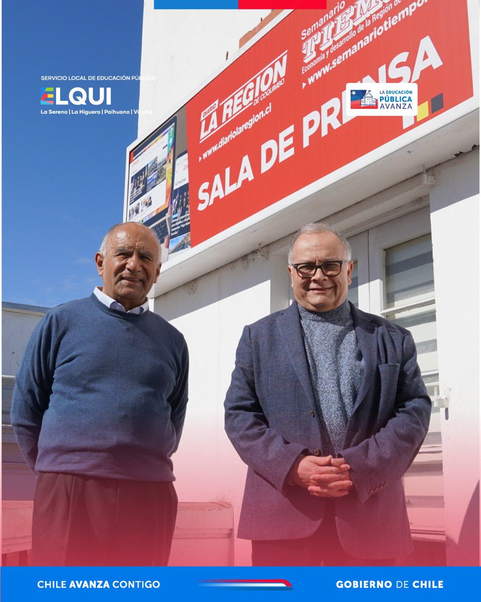 edu_elqui's tweet image. Como #SLEPElqui valoramos a los medios de comunicación regionales en su rol de informar y formar opinión. Es por eso, que nuestro Director Ejecutivo, Pedro Esparza Olivares sostuvo una reunión con el Director de Diario La Región y Semanario Tiempo, Luis Villagrán Castellón.